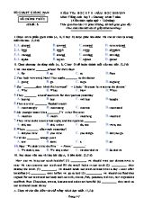 Đề kiểm tra học kỳ II môn Tiếng Anh Lớp 7 (Chương trình 7 năm) - Mã đề B - Năm học 2018-2019 - Sở giáo dục và đạo Quảng Nam